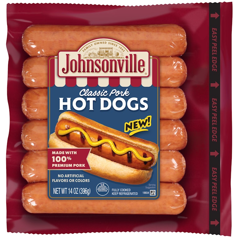 Johnsonville Fully Cooked Pork Hot Dogs 14oz package Giant Eagle