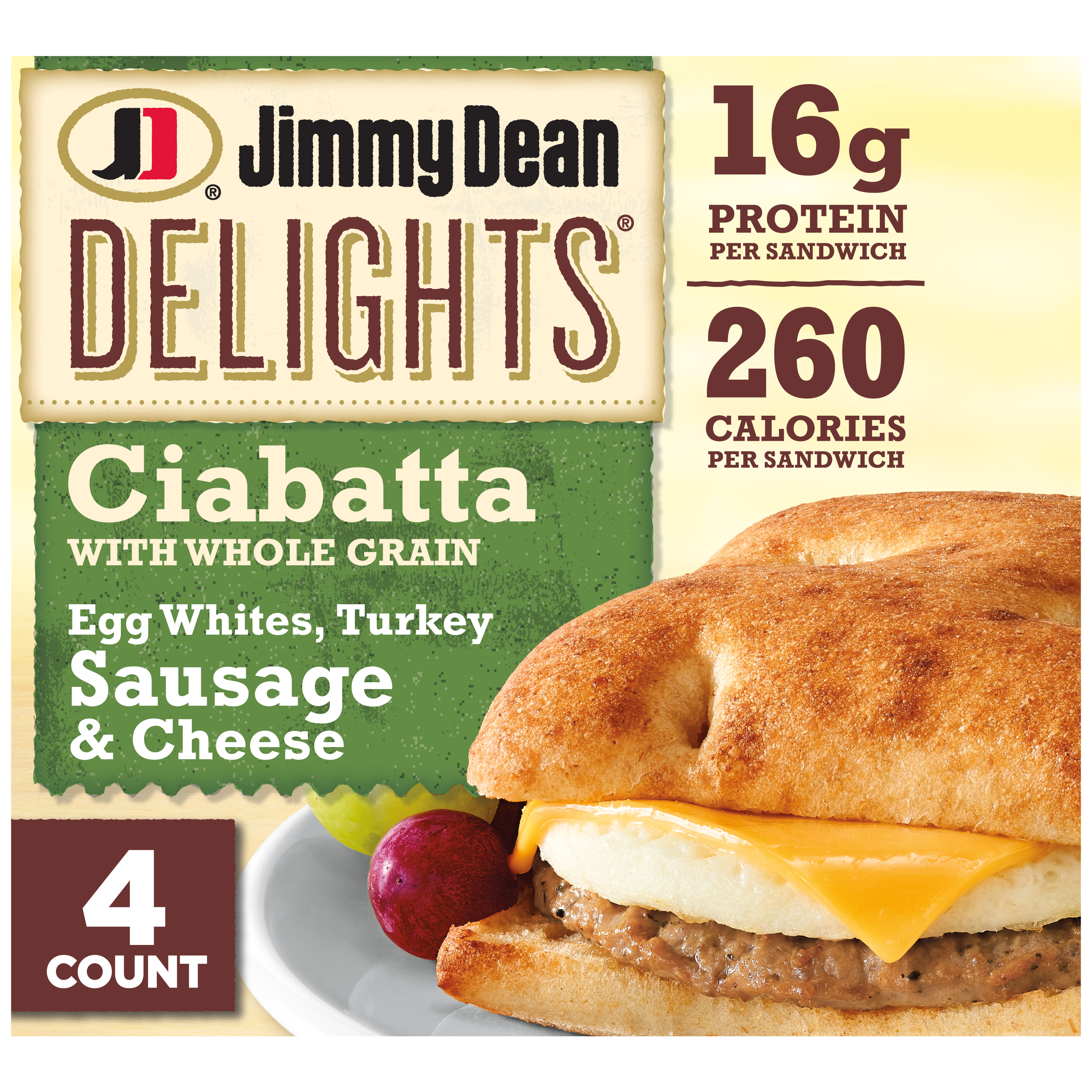 Jimmy Dean Delights Turkey Sausage, Egg White and Cheese Ciabatta