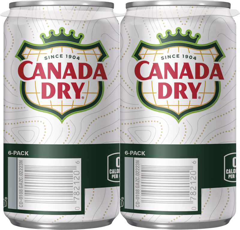 Canada Dry Zero Sugar Ginger Ale Soda, 7.5 fl oz cans, 6 pack
