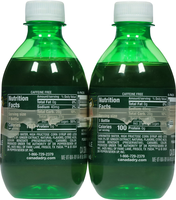 Canada Dry Ginger Ale Soda, 10 fl oz plastic bottles, 6 pack