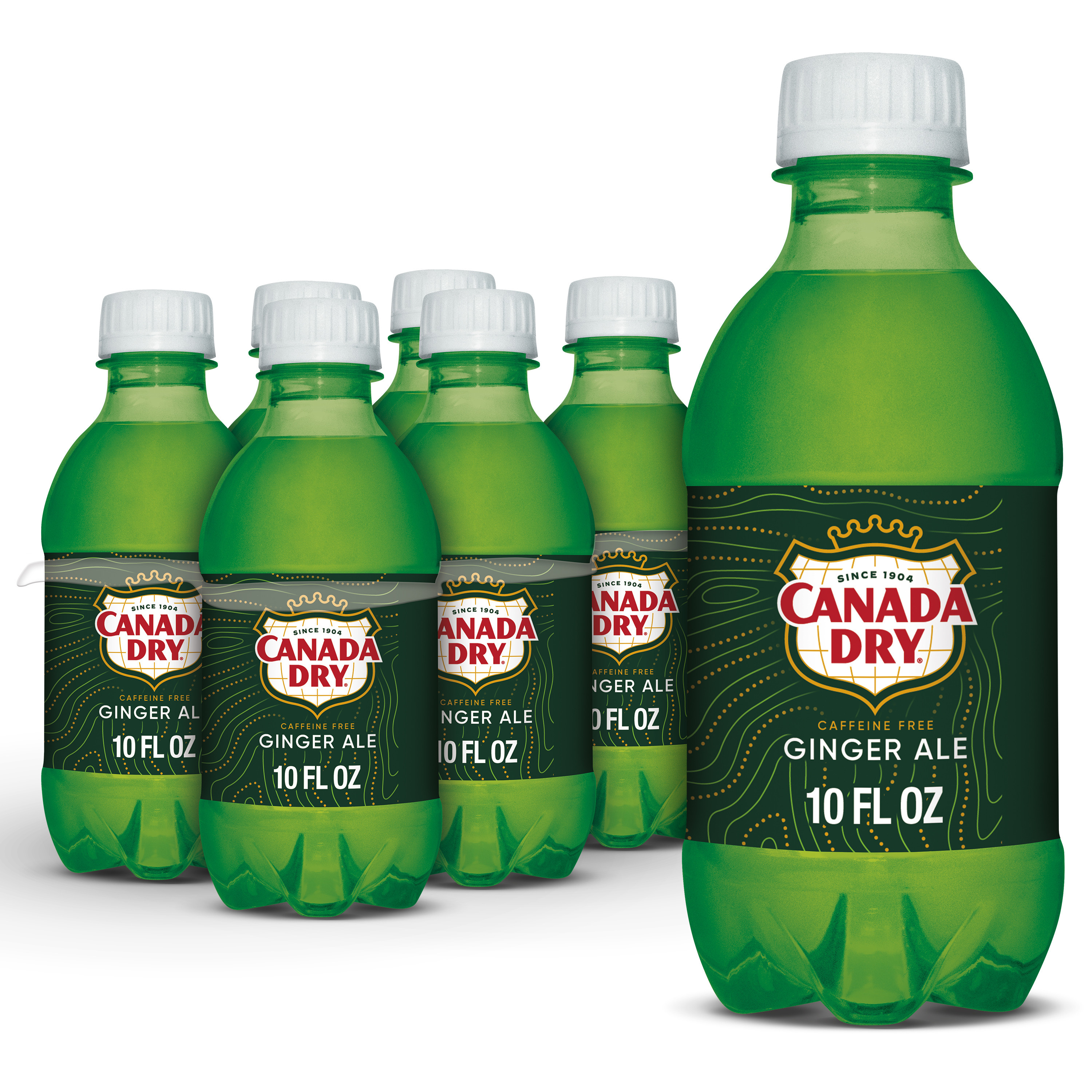 Canada Dry Ginger Ale Soda, 10 fl oz plastic bottles, 6 pack