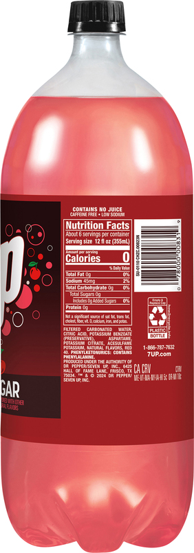 7UP Cherry Flavored Zero Sugar Soda, 2 L bottle | Giant Eagle