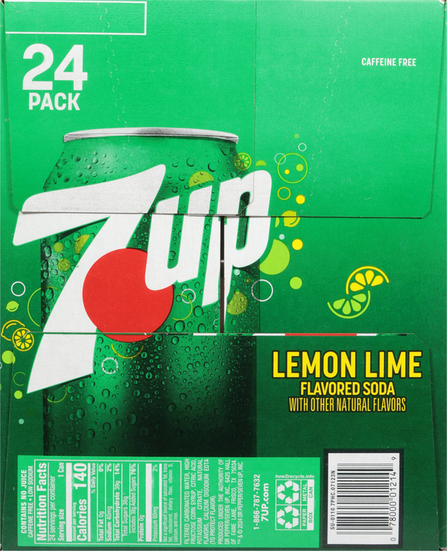 7UP Lemon Lime Soda, 12 fl oz cans, 24 pack | Giant Eagle