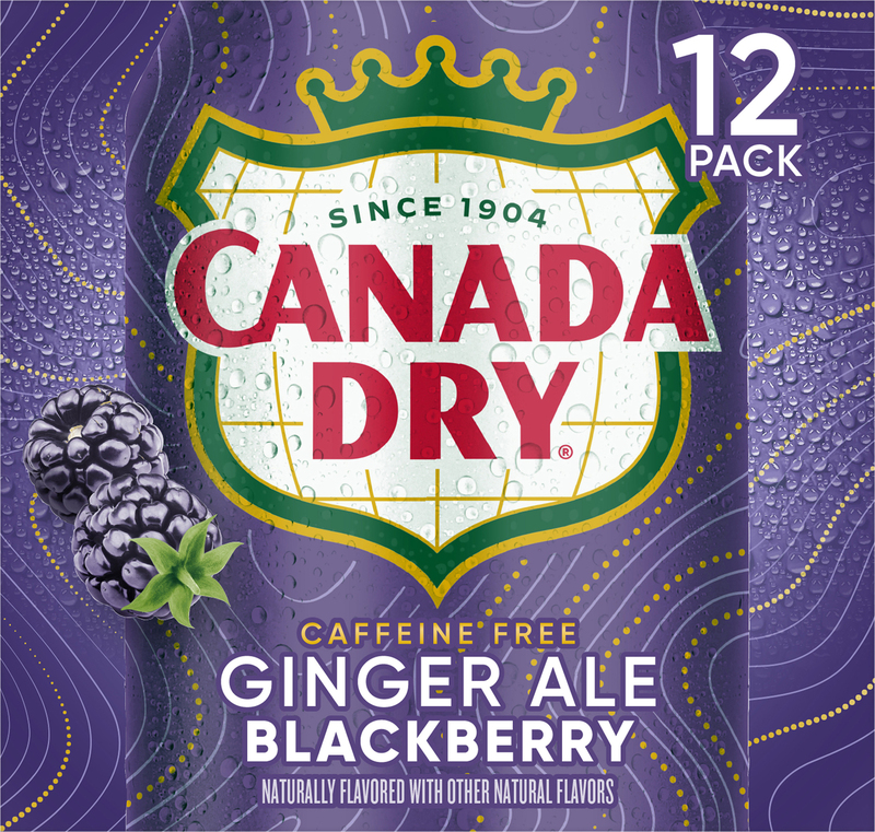 Canada Dry Blackberry Ginger Ale Soda, 12 fl oz cans, 12 pack