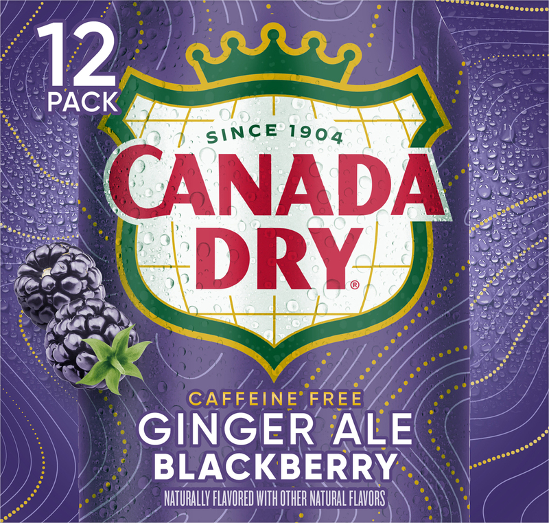 Canada Dry Blackberry Ginger Ale Soda, 12 fl oz cans, 12 pack