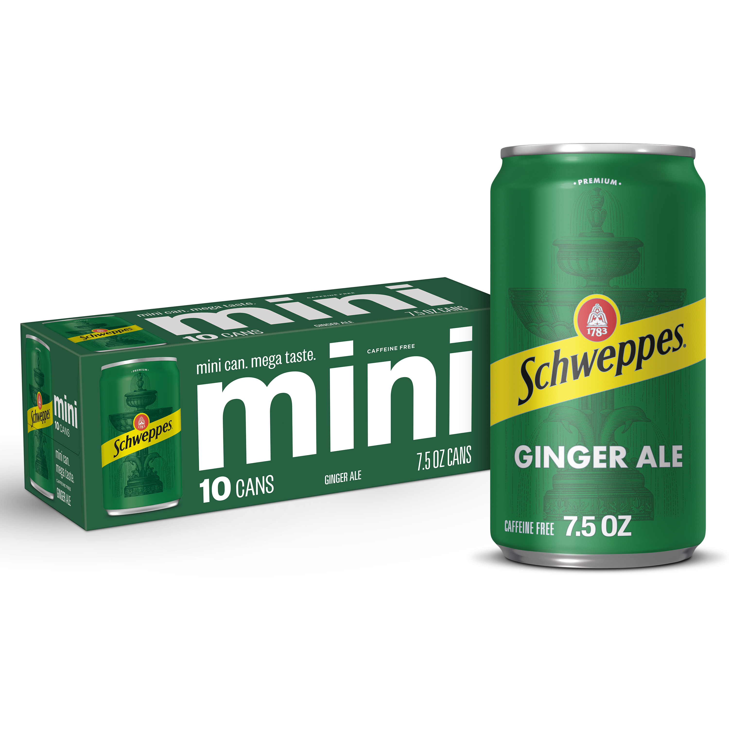 Schweppes Ginger Ale Soda, 7.5 fl oz Mini Cans, 10 pack | Giant