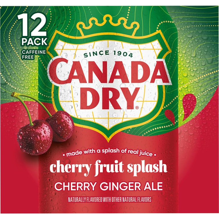 Canada Dry Fruit Splash Cherry Ginger Ale Soda, 12 fl oz cans, 12 Canada Dry Fruit Splash Cherry Ginger Ale Soda, 12 fl oz cans, 12