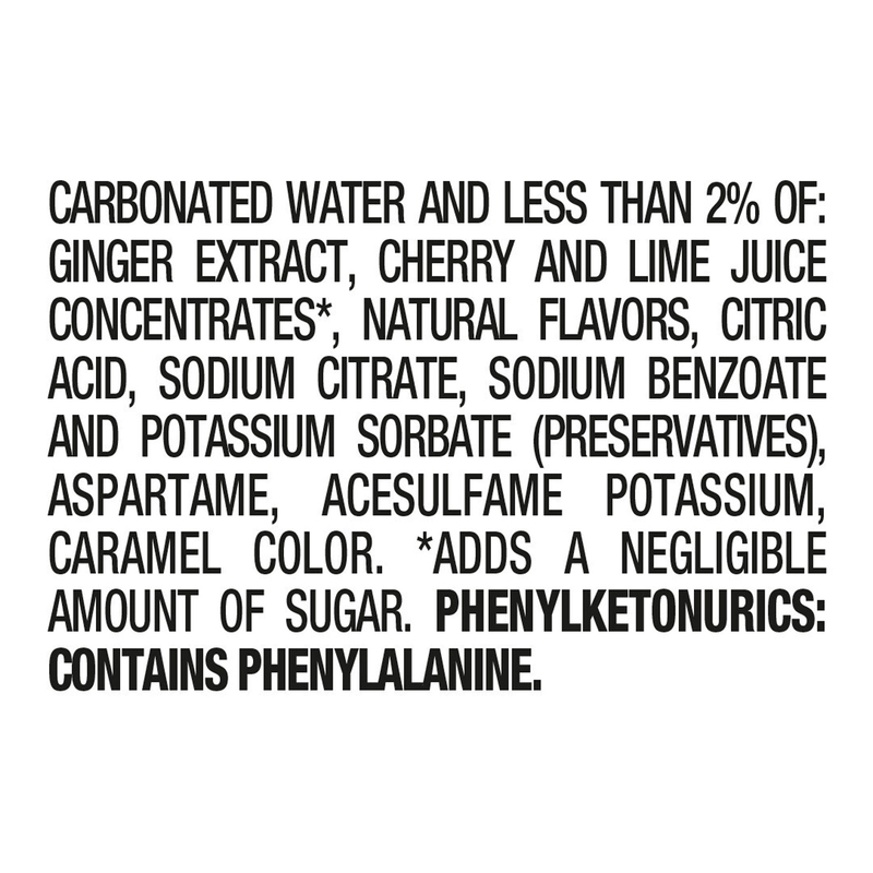 Canada Dry Fruit Splash Cherry Ginger Ale Zero Sugar Soda, 12 fl