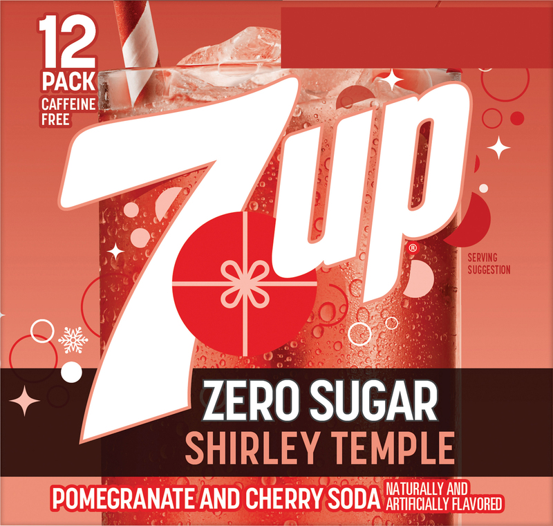 7-UP Soda, Zero Sugar, Shirley Temple, Pomegranate and Cherry, 12