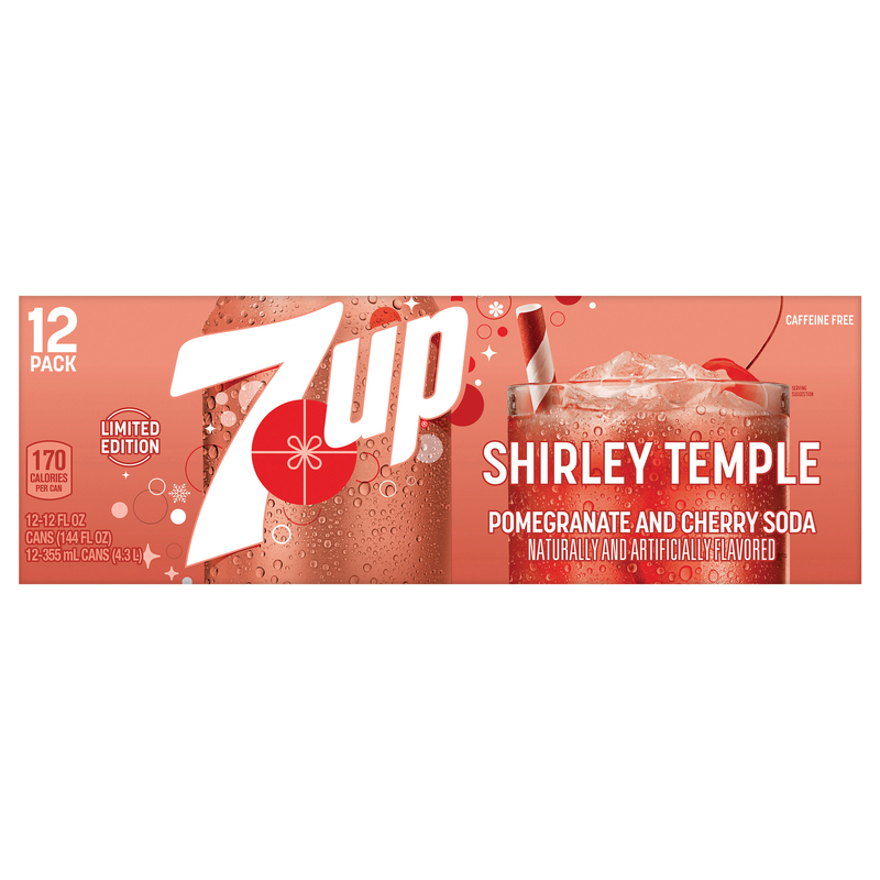 7-UP Soda, Shirley Temple, Pomegranate and Cherry, 12 Pack | Giant