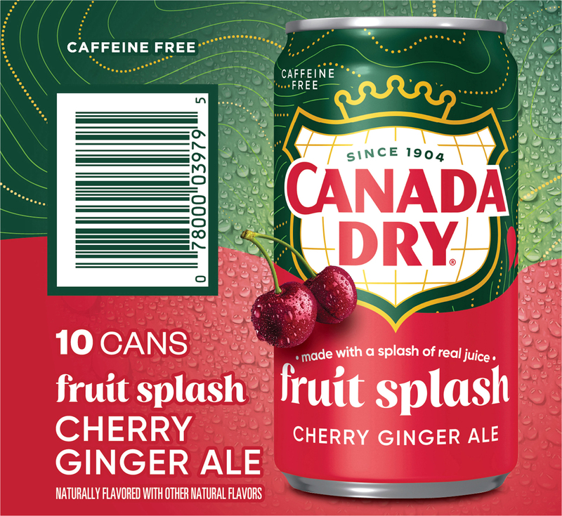 Canada Dry Cherry Ginger Ale, Caffeine Free, Fruit Splash, Mini