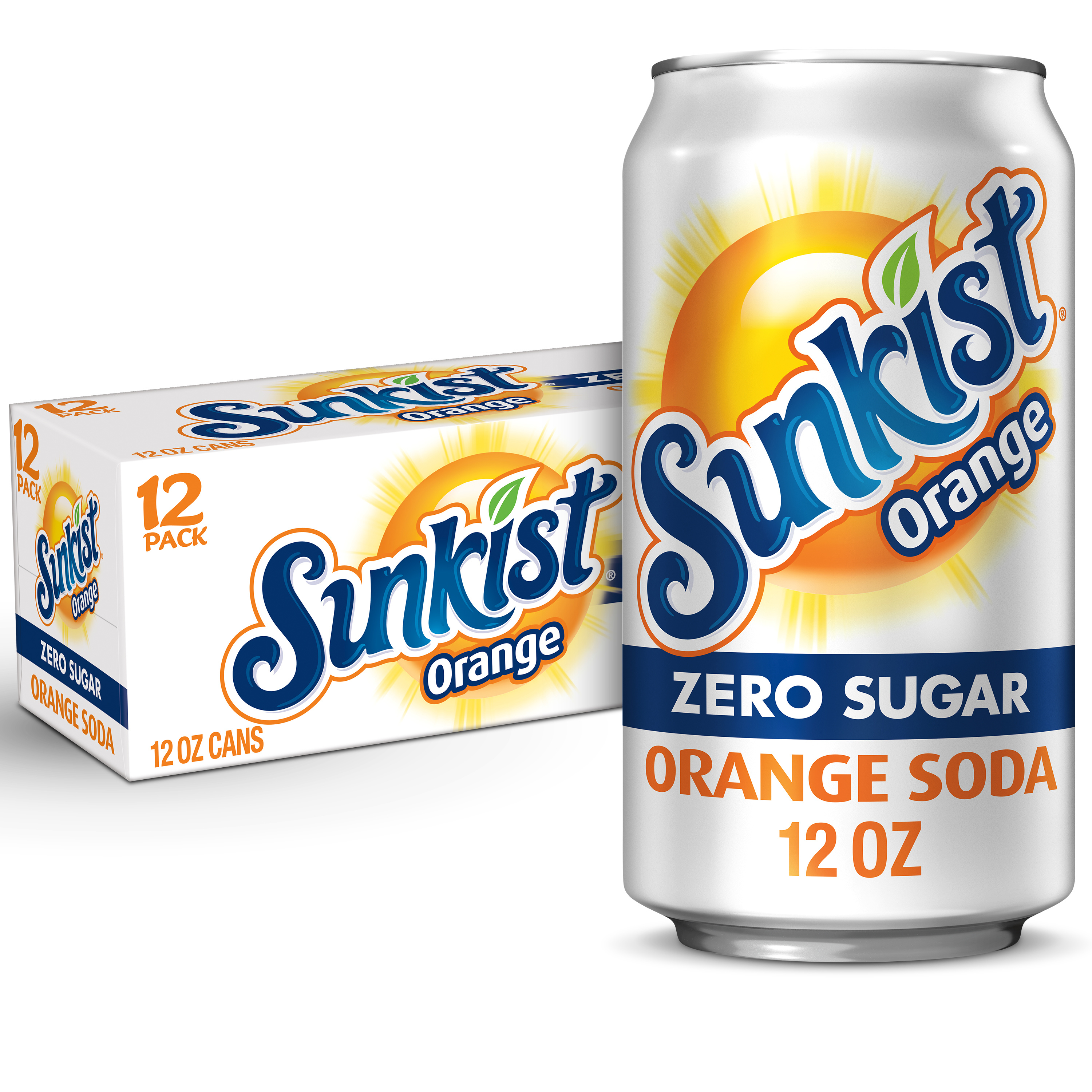 Sunkist Zero Sugar Orange Soda, 12 fl oz cans, 12 pack | Giant