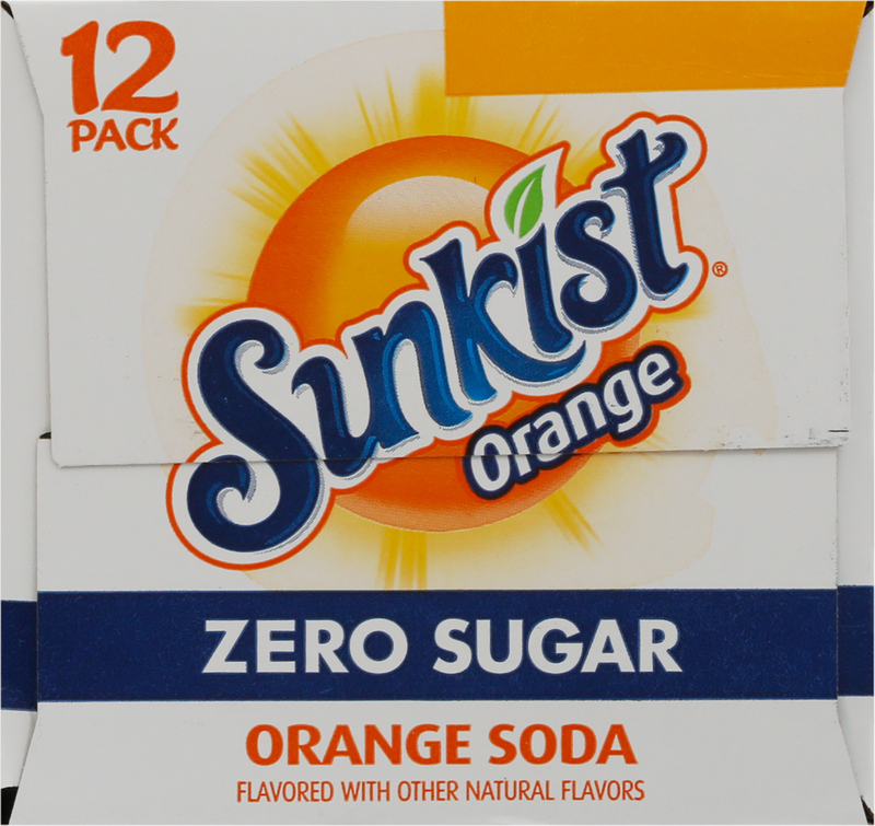 Sunkist Zero Sugar Orange Soda, 12 fl oz cans, 12 pack | Giant