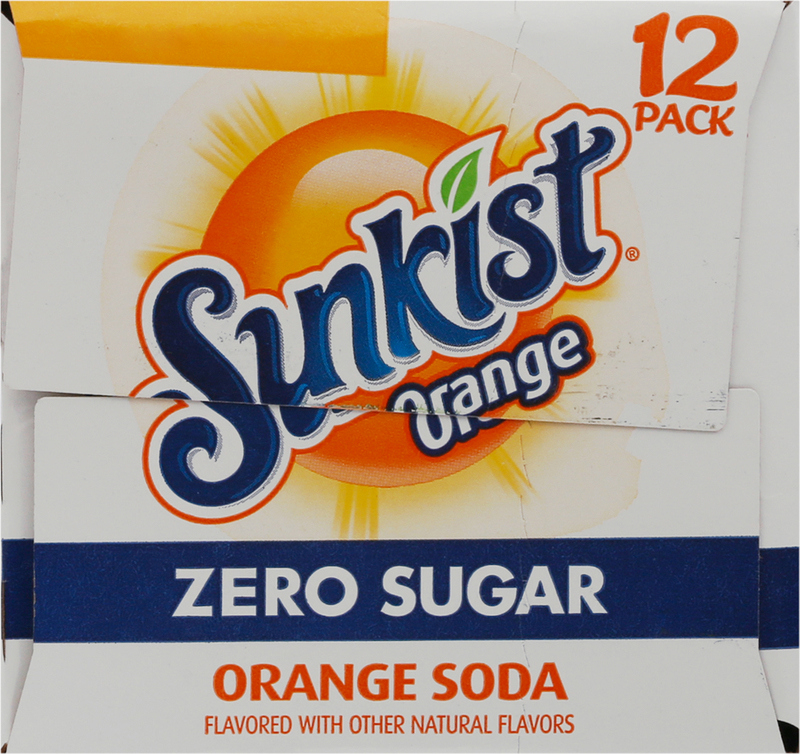 Sunkist Zero Sugar Orange Soda, 12 fl oz cans, 12 pack | Giant