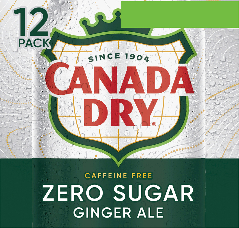 Canada Dry Zero Sugar Ginger Ale Soda, 12 fl oz cans, 12 pack