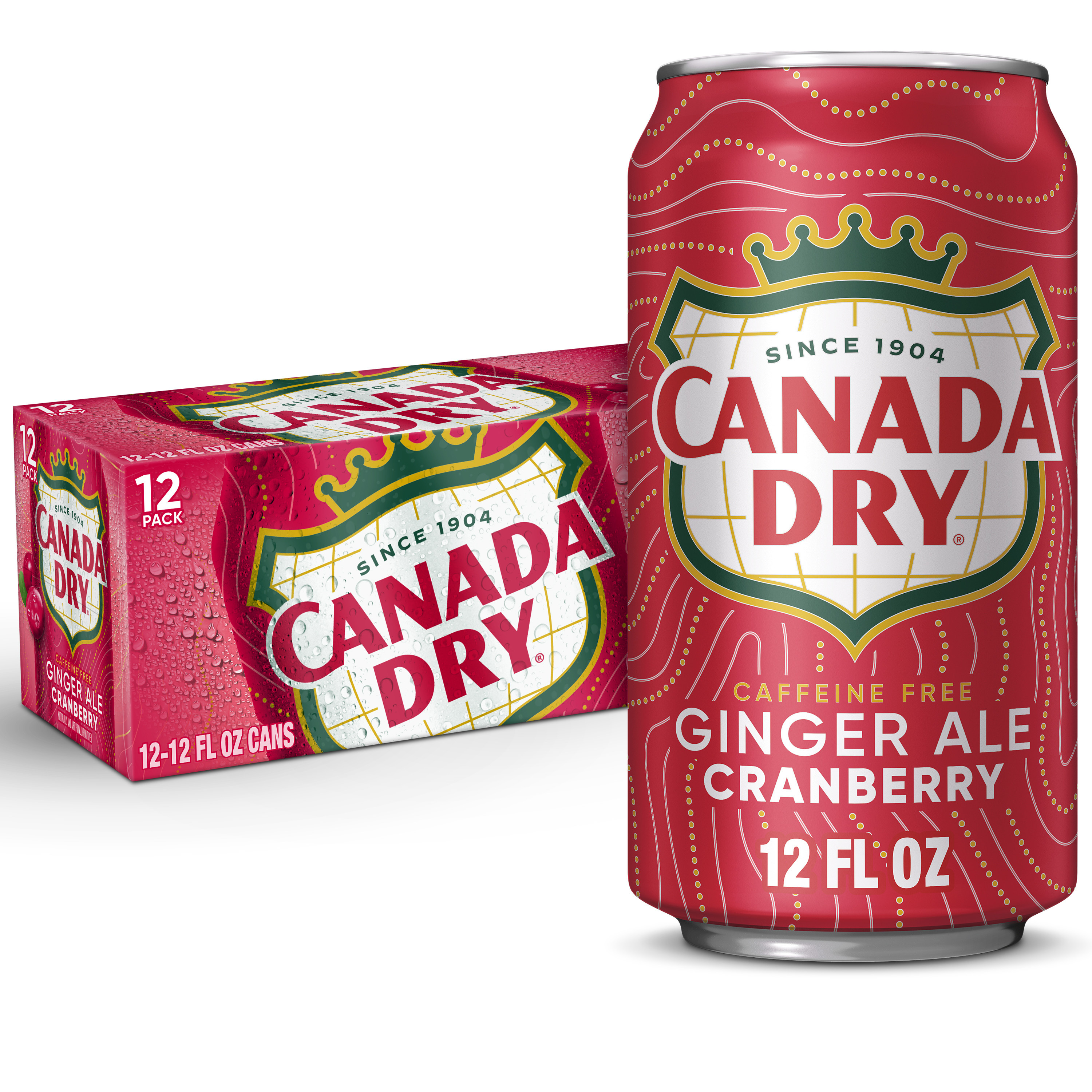 Canada Dry Cranberry Ginger Ale Soda, 12 fl oz cans, 12 pack