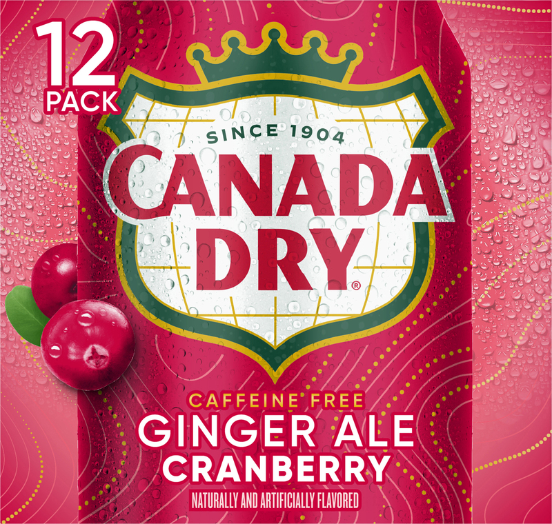 Canada Dry Cranberry Ginger Ale Soda, 12 fl oz cans, 12 pack