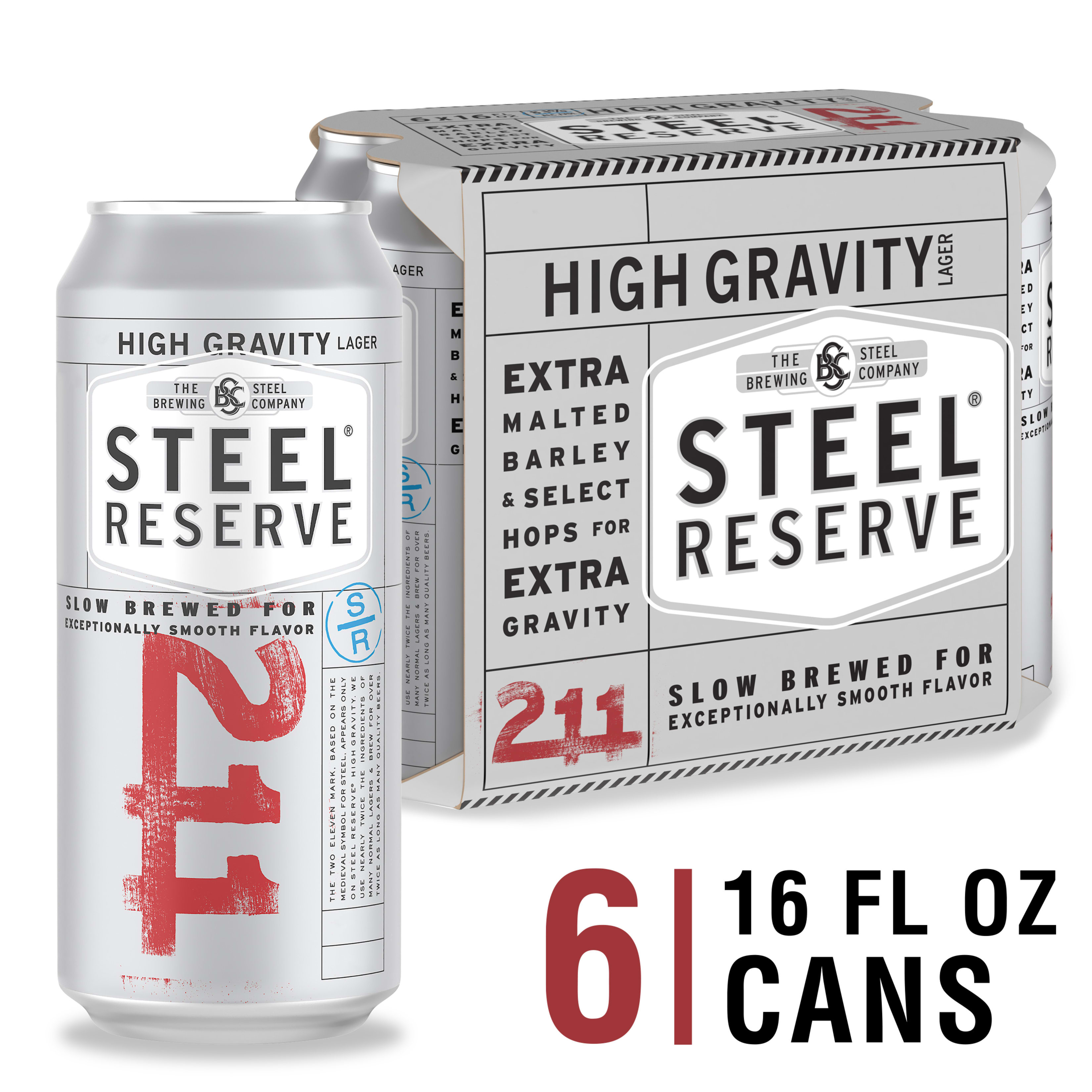 Steel Reserve High Gravity Lager Beer, 6 Pack, 16 fl. oz. Cans