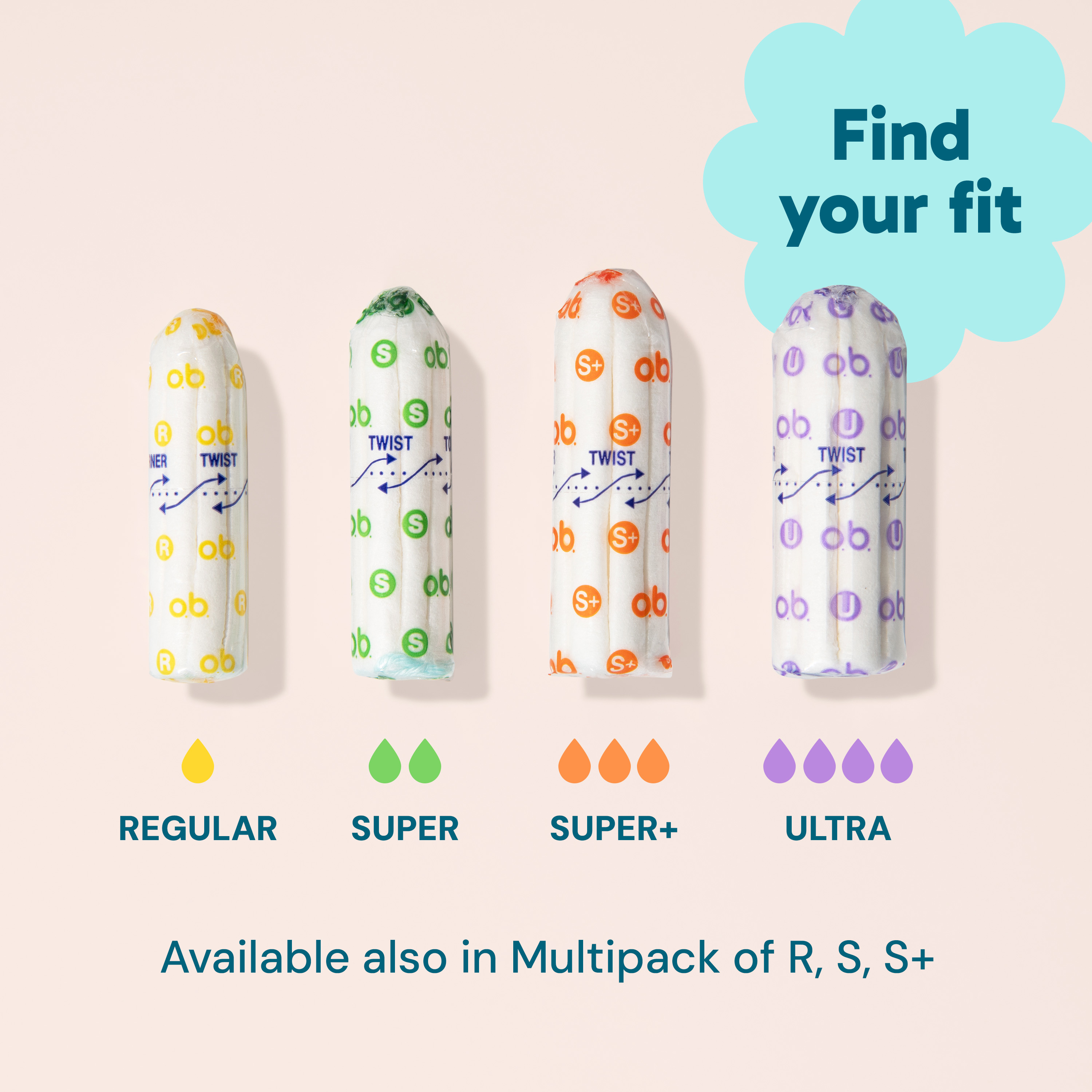 o.b. Tampons, Non-Applicator Tampons, Regular Absorbency, Unscented, 40ct |  Giant Eagle | Because It Matters | Grocery Store & Pharmacy
