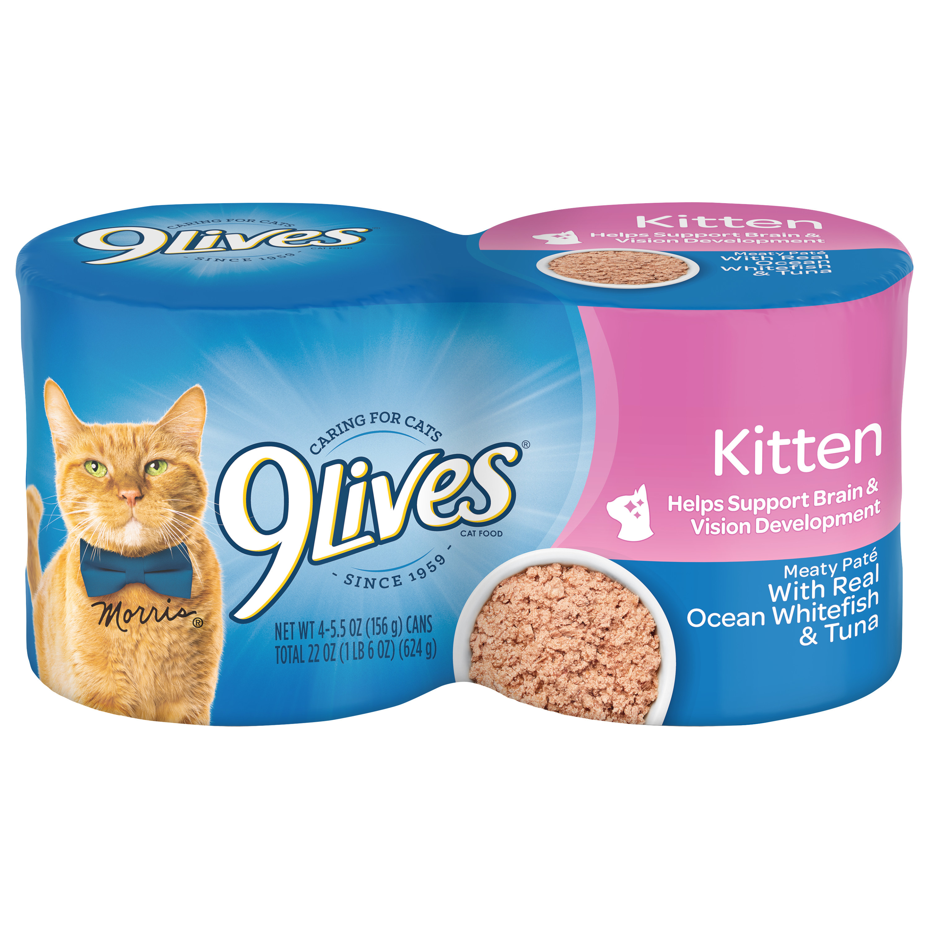 9Lives Seafood & Poultry Wet Cat Food Variety Pack - 24 Cans Of Meaty Pate For Cats