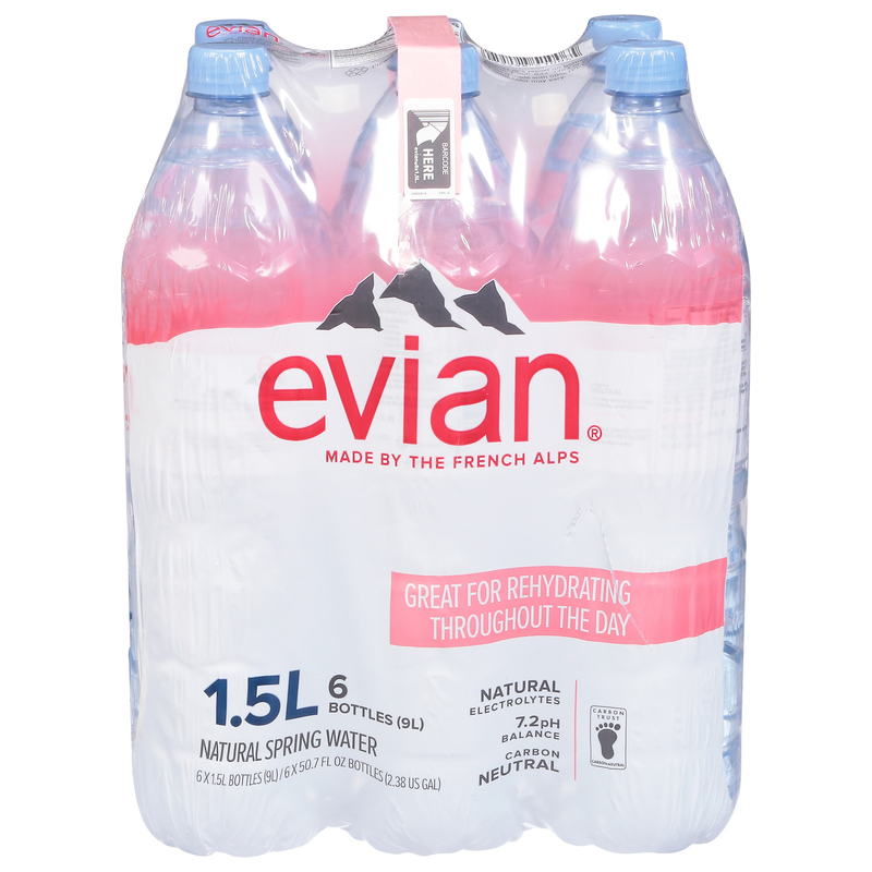evian Natural Spring Water, 1.5 L bottles, 6 pack | Giant Eagle