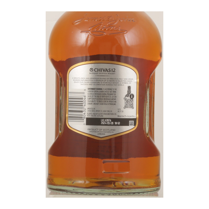 Chivas Regal 12 Year Old Blended Scotch Whisky, 1.75 L Bottle, 40