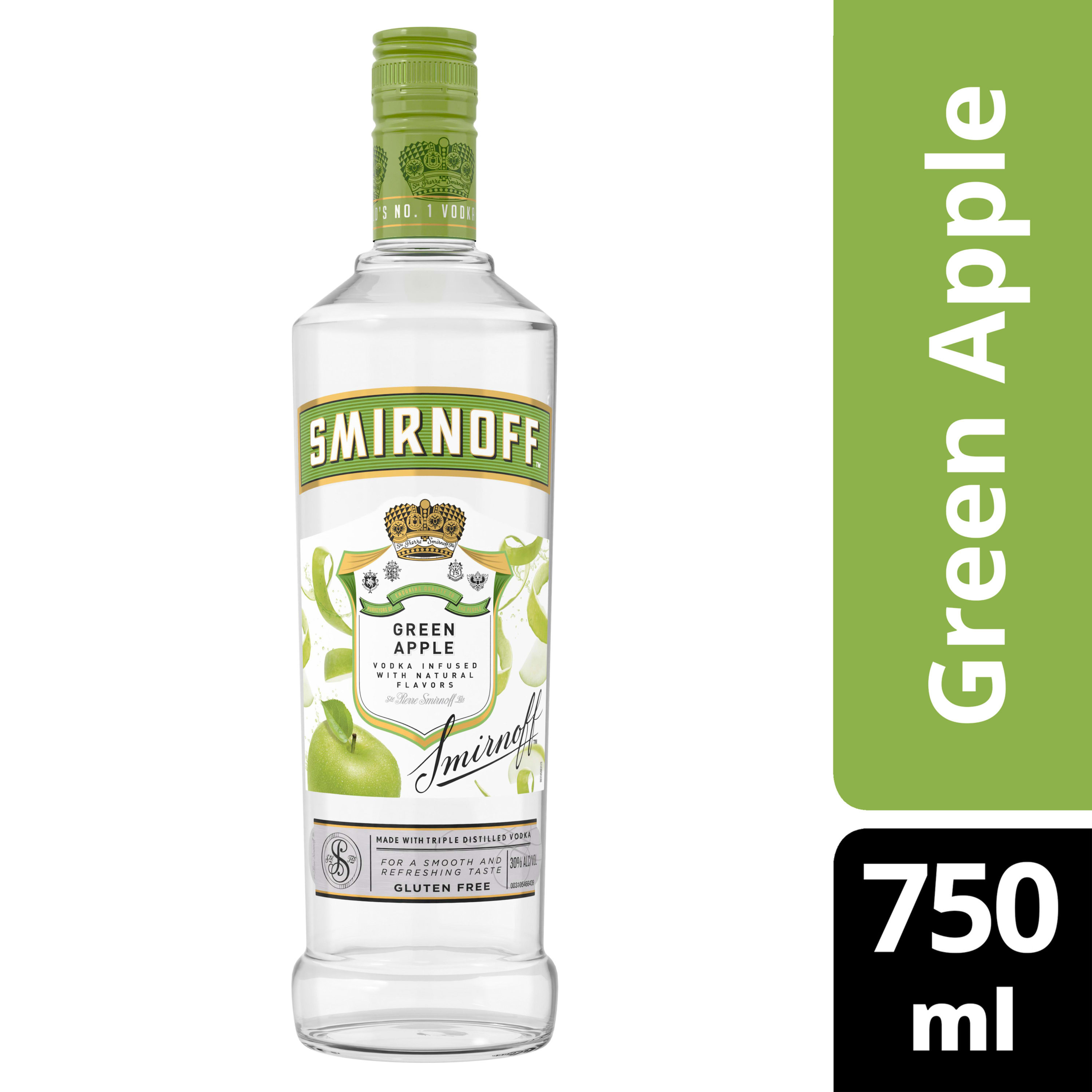 Smirnoff Green Apple (Vodka Infused With Natural Flavors), 750 mL