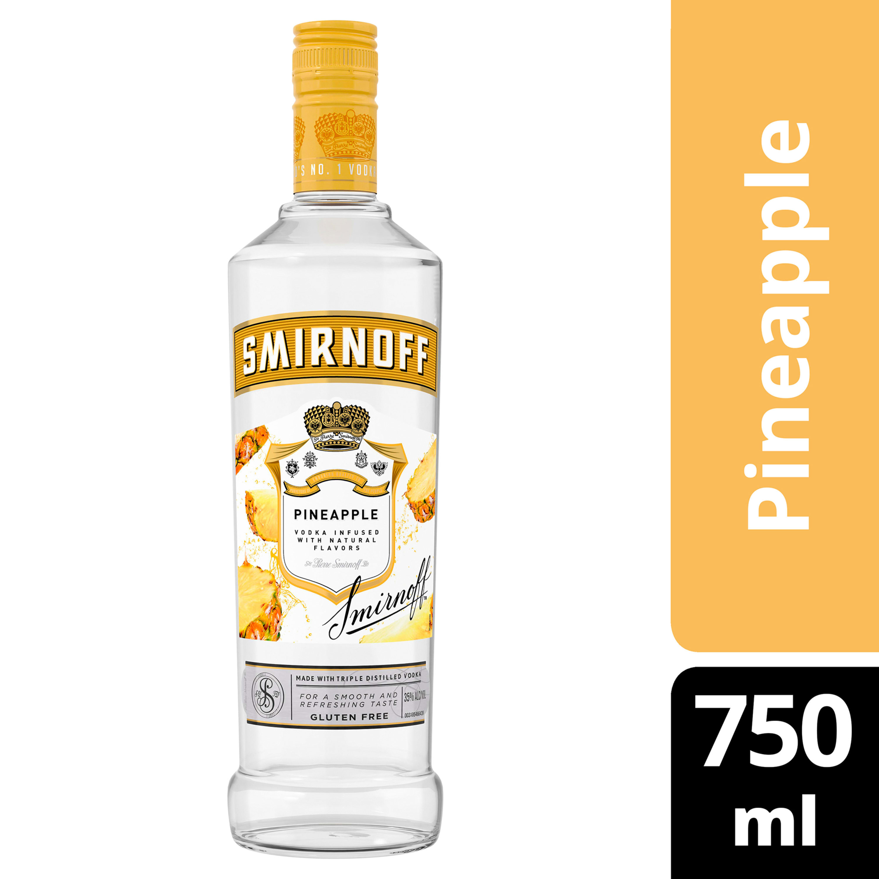 Smirnoff Pineapple (Vodka Infused With Natural Flavors), 750 mL