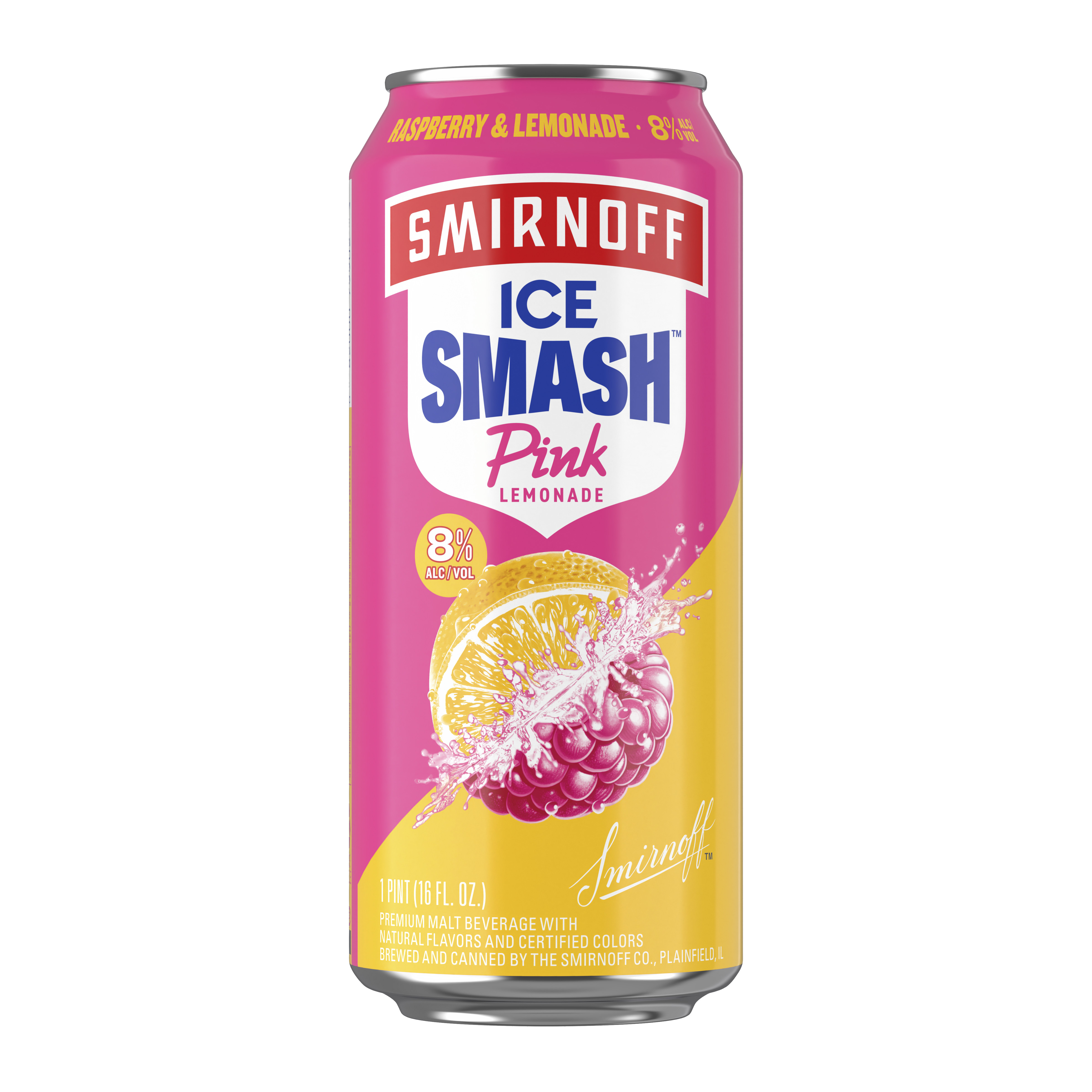Smirnoff Ice Smash Pink Lemonade, Single Serve Can, 23.5 fl oz, 8