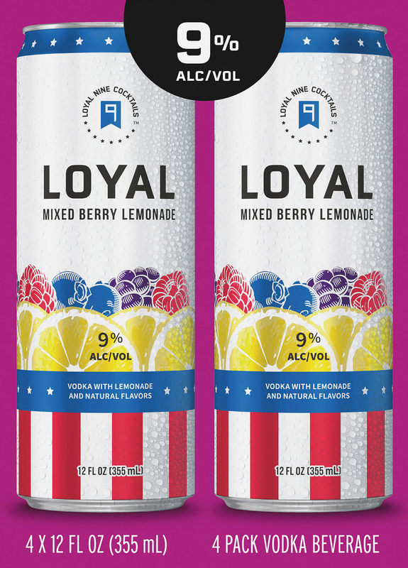 Loyal 9 Mixed Berry Lemonade Vodka Cocktail, 4-PACK (4 x 12 fl oz