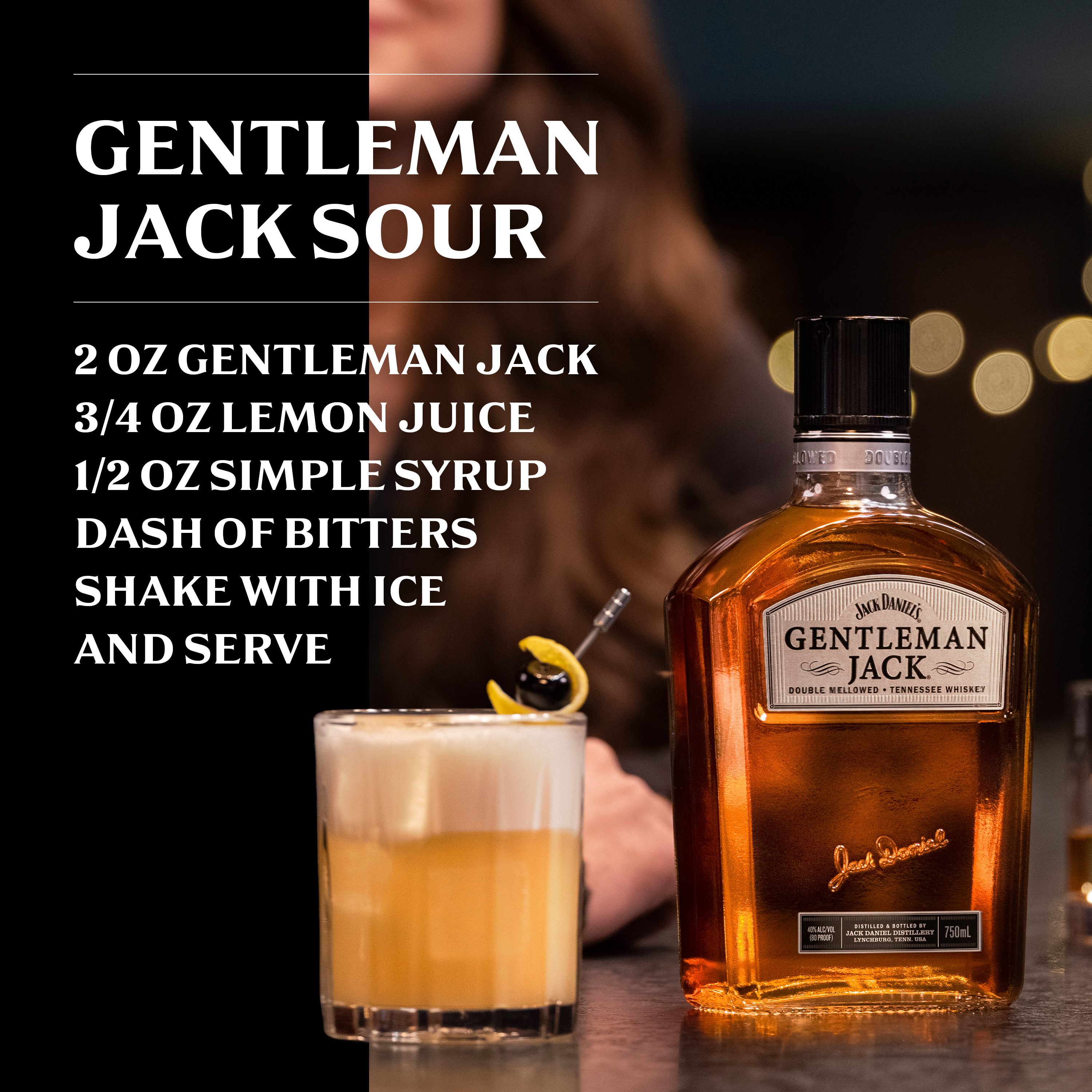 Jack Daniel's Gentleman Jack Tennessee Whiskey, 750 mL Bottle, 80