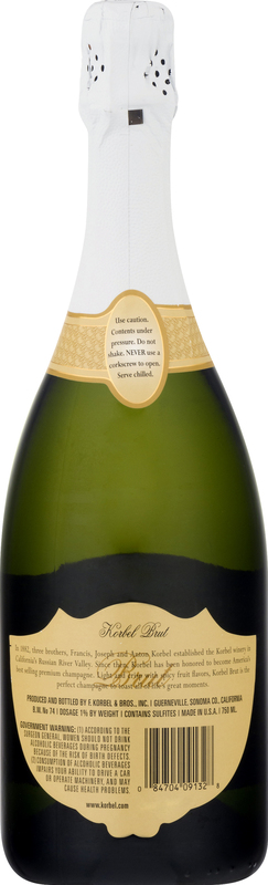 Korbel Brut California Champagne Sparkling Wine, 750 mL Bottle, 24