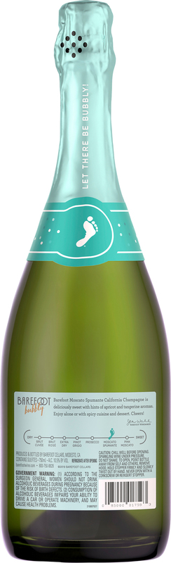 Barefoot Bubbly Moscato Spumante Champagne, 750 mL Bottle | Giant