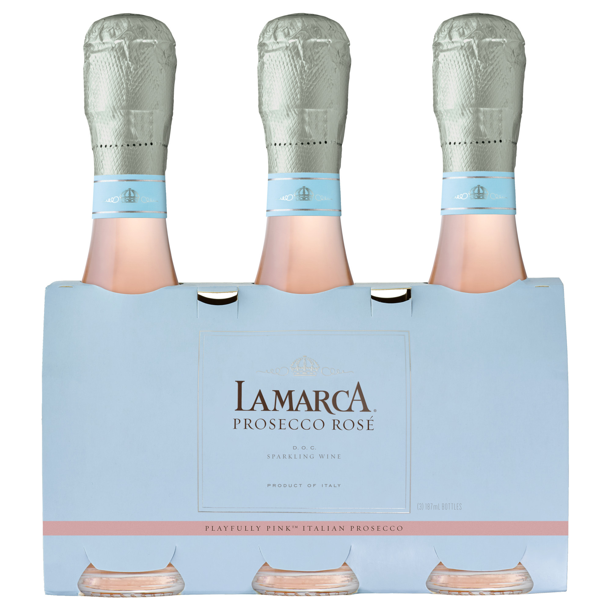 La Marca Prosecco Rosé Sparkling Wine 3 Single Serve 187ml Bottles