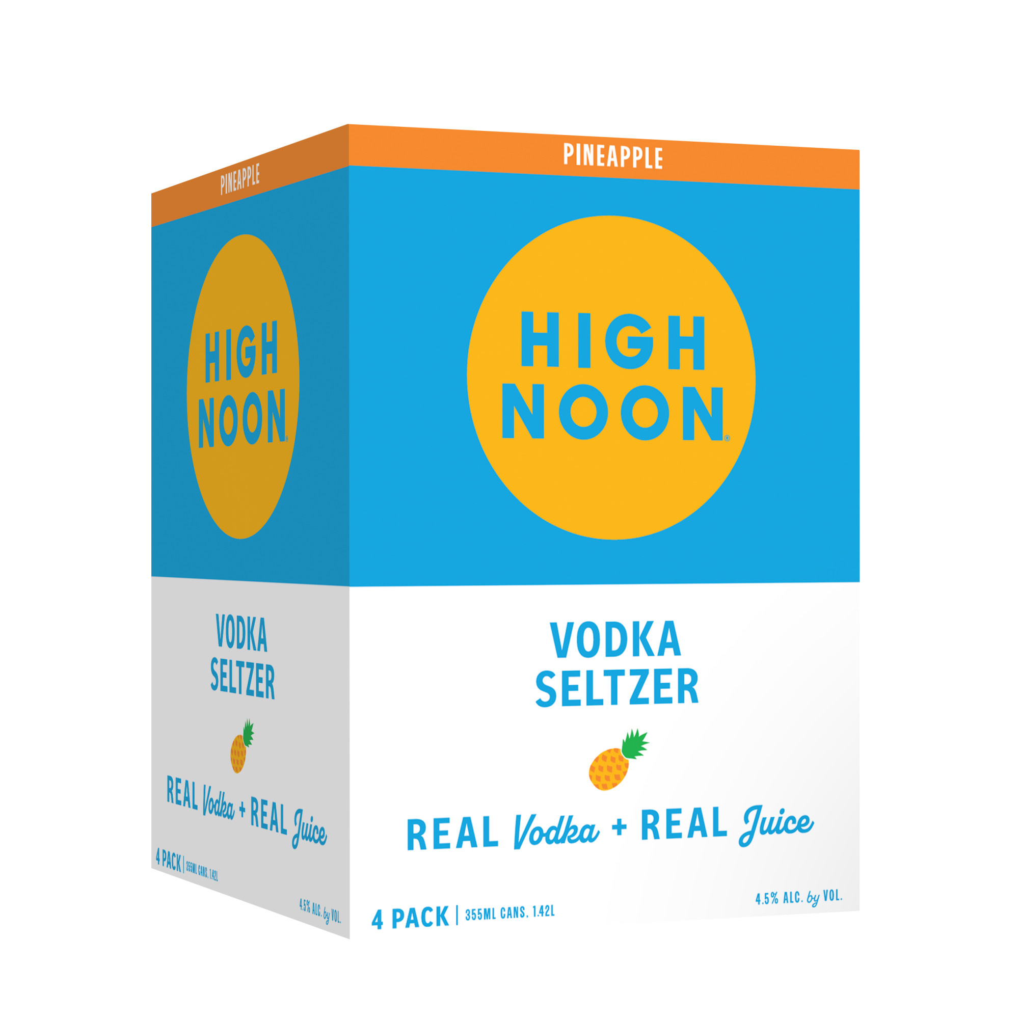 High Noon Pineapple Vodka Hard Seltzer 355ml Can 4 Pack | Giant