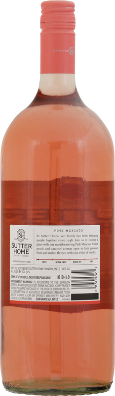 Sutter Home Pink Moscato California Pink Wine, 1.5 L Glass Bottle