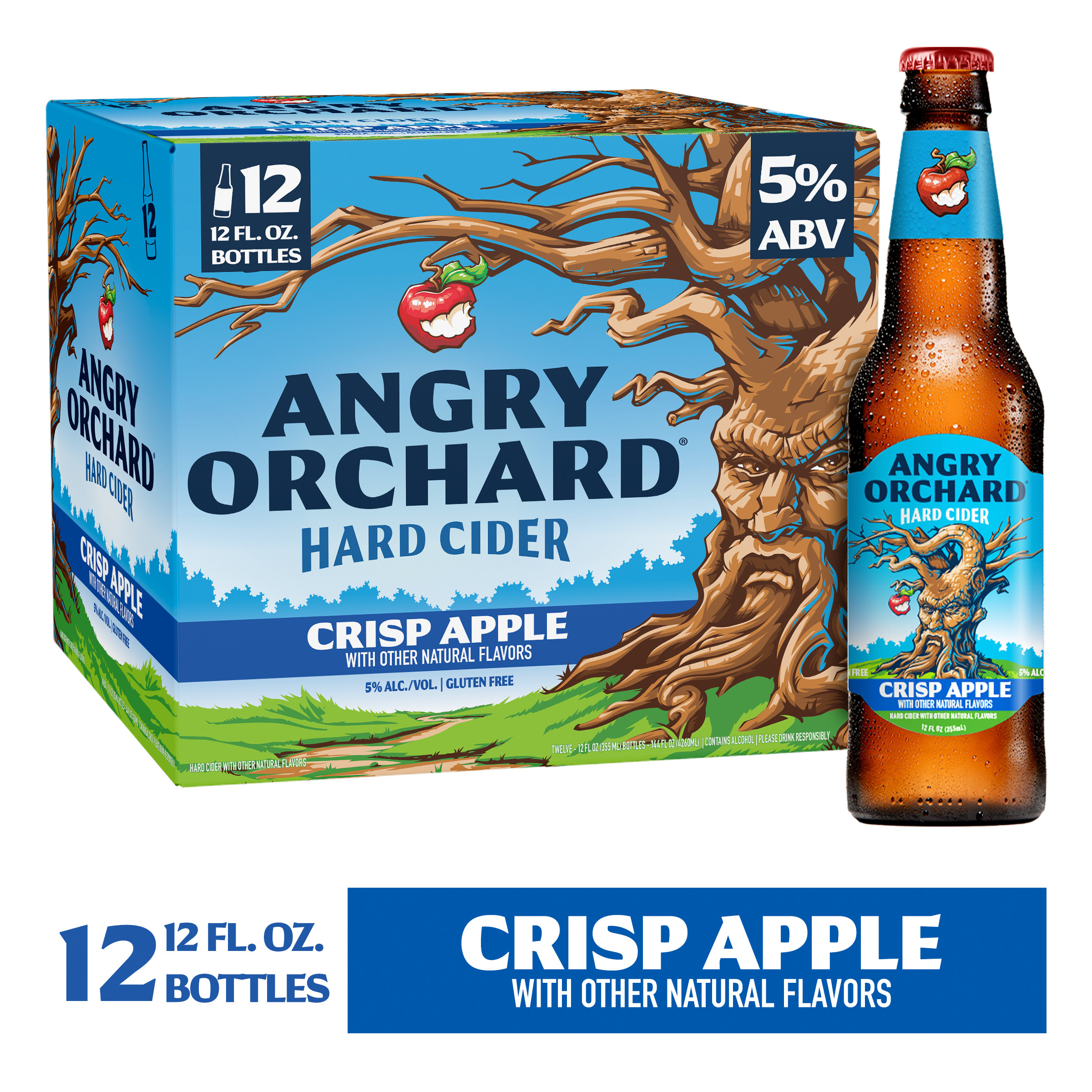 Angry Orchard Crisp Apple Hard Cider, Spiked (12 fl. oz. Bottle