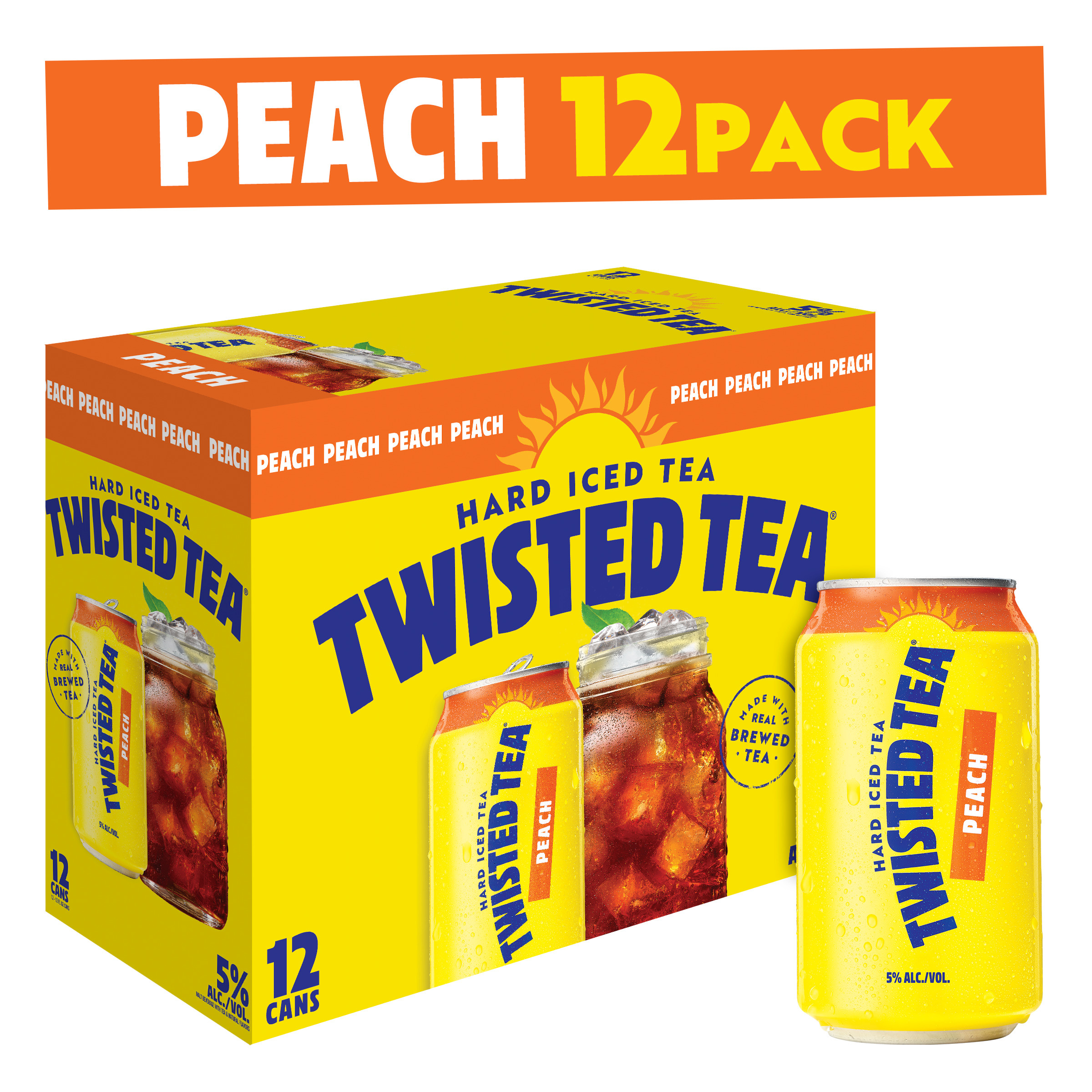 Twisted Tea Peach, Hard Iced Tea (12 fl. oz. Can, 12pk.) | Giant
