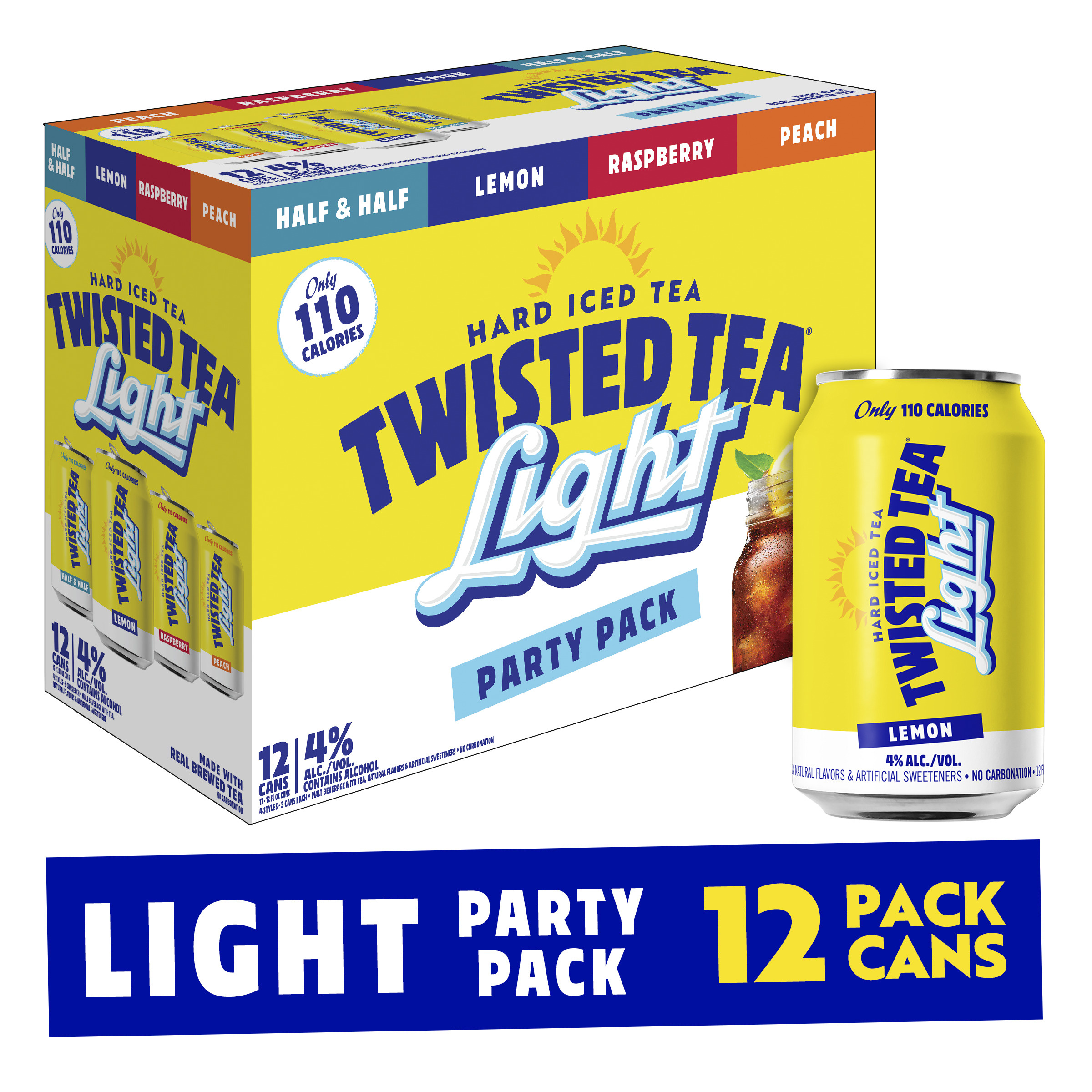 ティート teat イーブー Twisted Tea Light Variety Pack, Hard Iced Tea (12 fl. oz. Can