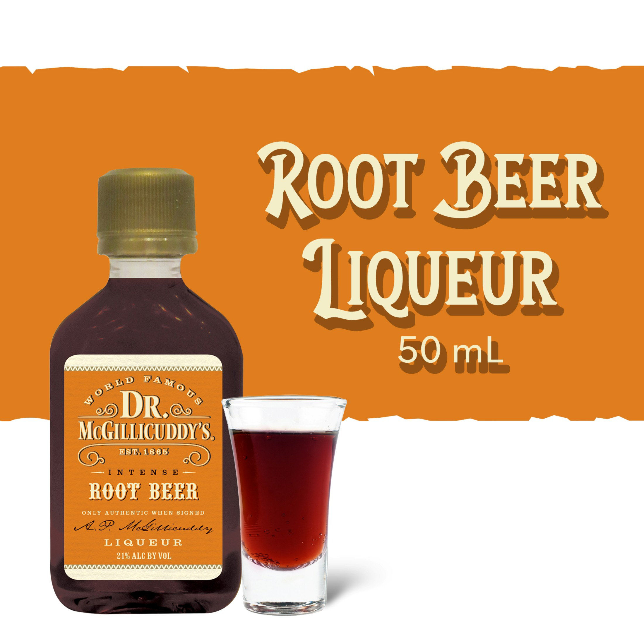 Dr. McGillicuddy's Root Beer Liqueur, 50 mL Bottle, 42 Proof