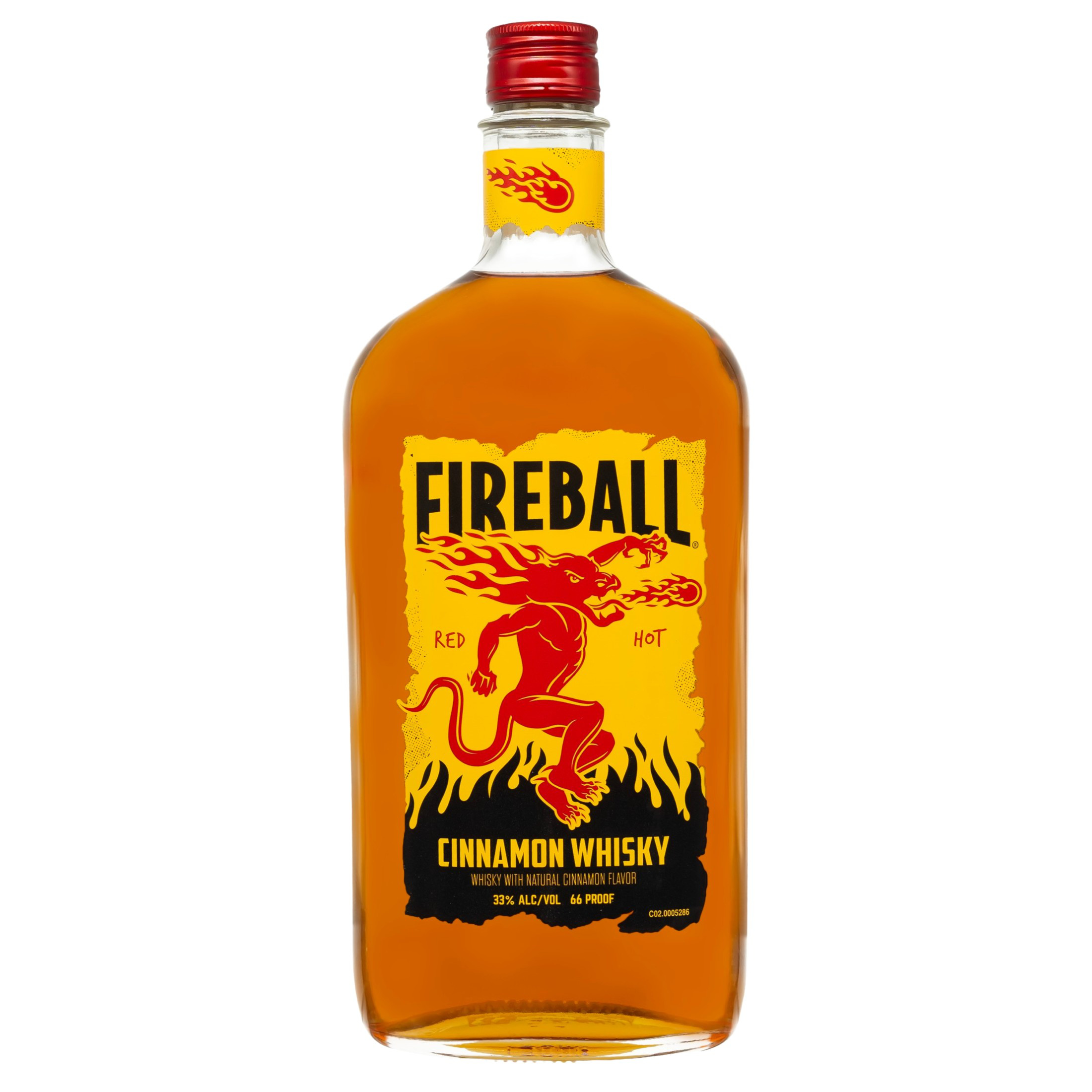 Fireball Hot Cinnamon Blended Whisky 750ml – 66 Proof (ABV 33