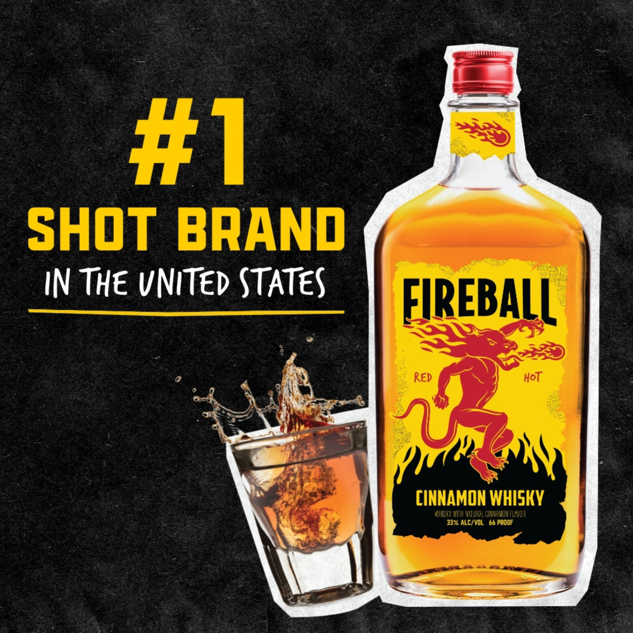 Fireball Hot Cinnamon Blended Whisky 750ml – 66 Proof (ABV 33