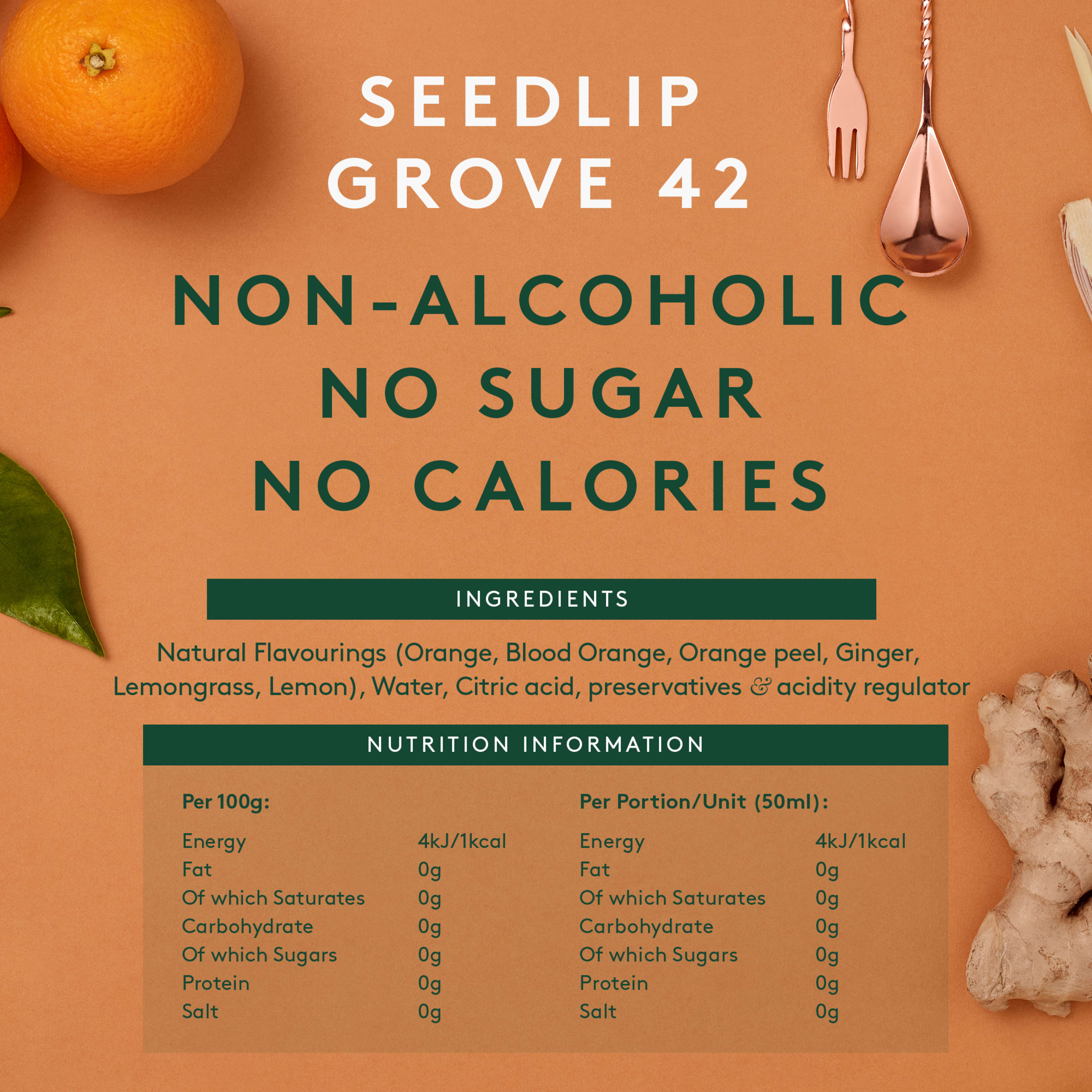 Seedlip Grove 42 Non-alcoholic Spirit, Calorie Free & Sugar Free