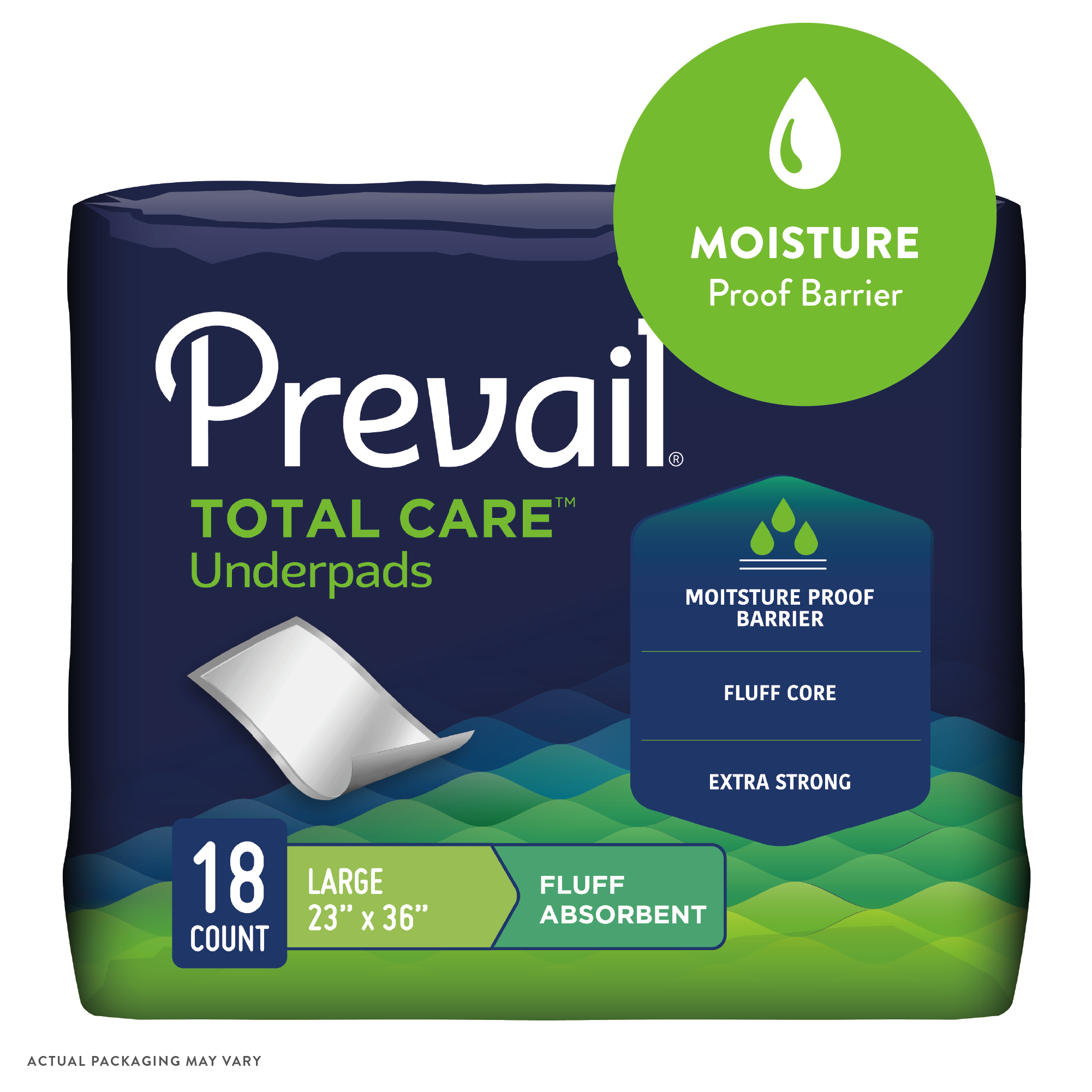 Prevail Underpads, Disposable, Fluff, Large | Giant Eagle