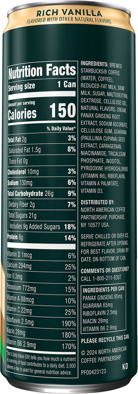 Starbucks Tripleshot Energy Rich Vanilla Energy Coffee Beverage