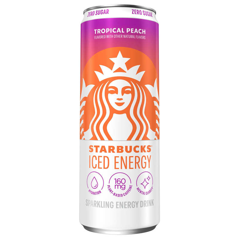 Starbucks Sparkling Energy Drink, Zero Sugar, Tropical Peach