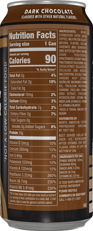 Starbucks Zero Sugar Dark Chocolate Energy Coffee Beverage | Giant