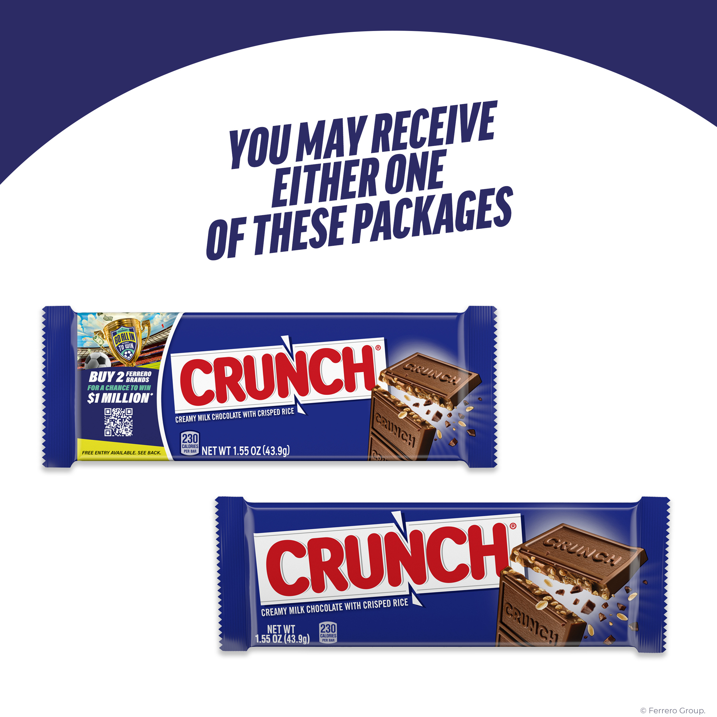 CRUNCH Full-Size Candy Bar, Creamy Milk Chocolate with Crunchy