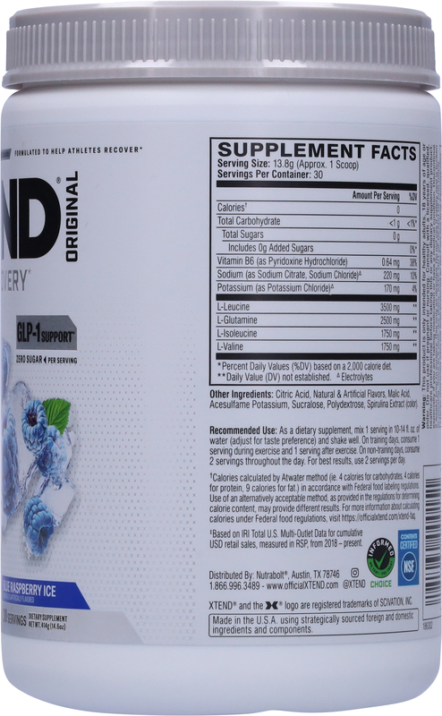 XTEND, XTEND Original, BCAAs, Blue Raspberry, Hydration, Recovery