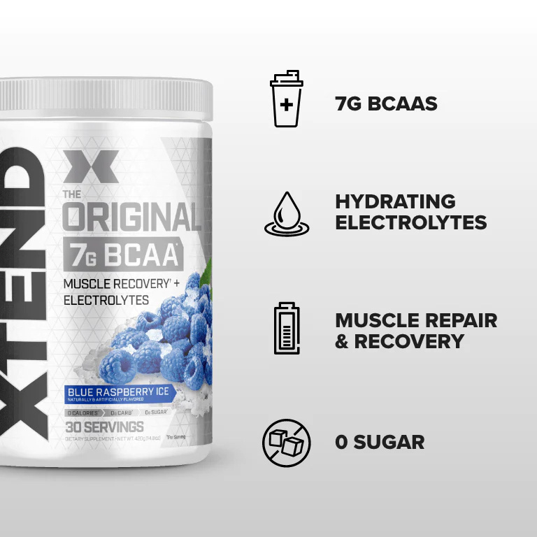XTEND, XTEND Original, BCAAs, Blue Raspberry, Hydration, Recovery